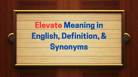 elevated thesaurus